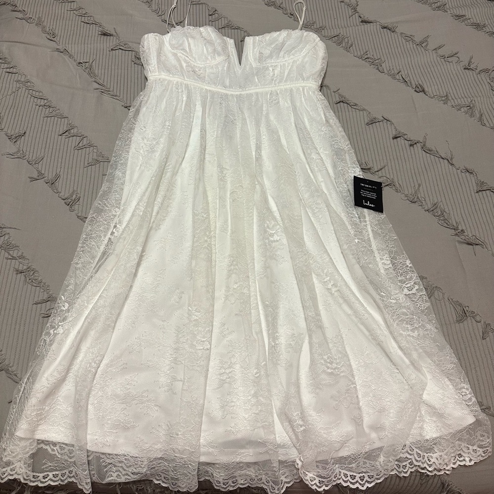 Lulus Midi White Dress - Size Medium